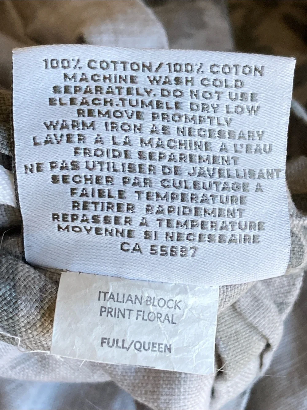Restoration Hardware Italian Block Print Floral full/queen duvet & 2 euro shams